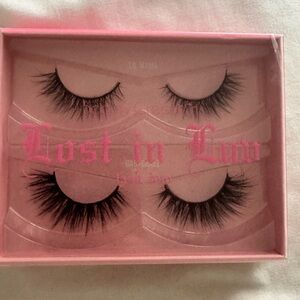 Pink False Eyelash Duo - Fluffy Black Lashes